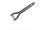 A Y-shaped carbon fibre RC car split front upper deck part on a white background.