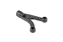 A black XRAY CFF soft upper suspension arm for RC cars, featuring a carbon fiber weave pattern on a white background.