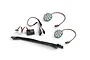 HPI Racing LED headlight set for Baja 5B including two LED light boards, a battery indicator module, and black cable ties on a white background.