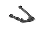 XRAY CFF medium rear left lower suspension arm for RC cars, featuring a carbon fiber weave pattern and black composite mounting points.