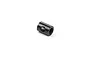 A small, black, cylindrical metal driveshaft coupling component for RC cars, shown against a plain white background.