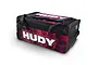A black and red Hudy Exclusive Edition cargo bag with large white Hudy branding on the top and side, isolated on a white background.