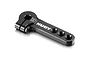 A black anodized aluminium 25T servo horn by Hudy, featuring a clamp design and multiple mounting holes, isolated on a white background.