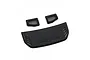 A black RC car engine hood and two side intake vents on a white background.