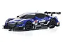 Kyosho Mini-Z RAYBRIG NSX Concept-GT 2014 RC car in blue and black livery with sponsor decals on a white background.