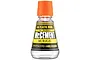 A bottle of Mr. Hobby Mr. Cement for plastic models with a bright orange cap against a white background.