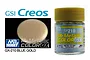 A bottle of Mr. Hobby GX210 Metallic Blue Gold paint next to a color swatch and the GSI Creos logo.