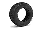 A single black HPI Desert Buster Arrow RC tyre for Baja 5T/5SC models, shown from a three-quarter angle against a white background.