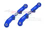 Two blue anodized aluminium and stainless steel RC rear upper links by GPM Racing, featuring 7075-T6 markings.