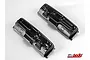 Two black plastic RC car interior centre stack parts from Killerbody on a white background.