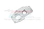 Silver aluminium motor mounting plate for RC cars by GPM Racing, featuring machined cooling fins and mounting holes.
