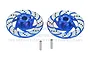 GPM Aluminium 17mm (+3mm) Splined Wheel Hexes with Brake Disks with Silver Lining 2Pcs - Blue UDR010DX+3N-B