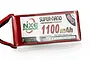 NXE Power 1100mAh 30C soft case LiPo battery with red metallic finish and black and red power wires extending from one end.