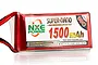 NXE Super-Nano 1500mAh 30C LiPo battery pack with a red soft case and visible wiring.
