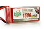 NXE Power 1500mAh 30C soft case LiPo battery with red casing and black and red wires extending from the side.
