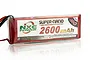 NXE Super-Nano 2600mAh 40C soft case LiPo battery with red casing and white label.