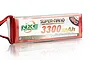 NXE Super-Nano 3300mAh 40C soft case LiPo battery pack with red casing and silver label.