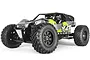 Axial Yeti XL 1/8 scale RC monster buggy with green and grey livery, black wheels, and off-road tires on a white background.