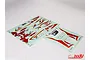 Two sheets of Killerbody ZENT RC car decals featuring red, white, and gold racing graphics, logos, and numbers on a white background.