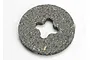 A single circular semi-metallic brake disc for Traxxas RC vehicles, featuring a textured grey surface and a four-lobed center hole.