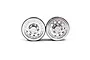 Two silver 10-spoke aluminium beadlock RC wheels from Yeah Racing, shown side-by-side against a white background.