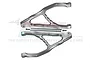 GPM Silver Aluminium Rear Upper Suspension Arms 2Pcs w/ Pins ER057-S