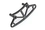 A black plastic HSP front bumper upper plate for RC cars, featuring a triangular support structure and two mounting posts.