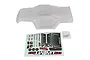 Clear unpainted RC truck body shell for Team Associated Rival MT10 with a decal sheet and body clips on a white background.
