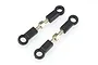 Two HSP RC turnbuckles with black plastic rod ends and silver metal threaded shafts against a white background.