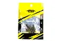 A pack of ten Yeah Racing titanium button head screws in a yellow and black branded plastic bag.