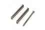 Five silver-coloured titanium button head screws with hex sockets arranged in a group on a white background.