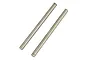 Two silver-coloured metal suspension arm pins for an RC car, shown against a white background.
