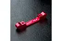 A red anodized aluminium MST suspension pin mount with +0.5 laser-etched on the top surface, set against a black textured background.