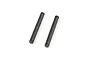 Two dark grey metal suspension arm pins for an RC car, shown against a plain white background.