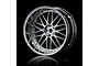 A single silver and flat silver multi-spoke RC drift wheel rim with a deep dish design, shown against a black background.