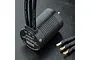 MST XBL 3652 2500KV 4-pole brushless motor with black cooling fins and three pre-soldered bullet connectors on black wires.