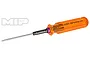 MIP 3/32 inch G2 ball tip hex driver with a translucent orange handle and black metal shaft.