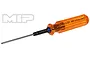 MIP 2.5mm G2 ball hex driver with a translucent orange handle and black metal shaft, featuring the MIP logo and website text.