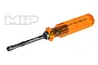 MIP 4mm G2 nut driver with a translucent orange handle and a black steel shaft, isolated on a white background.