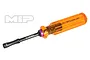 MIP G2 5mm nut driver with a translucent orange handle and black metal shaft, featuring a purple collar and MIP branding.