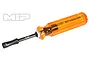 MIP 1/4 inch G2 nut driver with a translucent orange handle and black metal shaft against a white background.