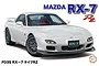 A digital illustration of a white Mazda FD3S RX-7 Type RZ model car, featuring a front splitter, dark grey wheels, and red bucket seats.