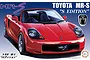 Box art for a Fujimi 1/24 scale Toyota MR-S S Edition plastic model kit featuring a red convertible sports car.