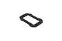 A black aluminium servo mount plate for ARRMA RC vehicles, shown from an angled perspective against a white background.
