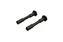 Two black steel steering posts for ARRMA RC vehicles, featuring a stepped cylindrical design with a hexagonal head.