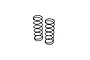 Two black cylindrical coil shock springs for RC vehicles, displayed side-by-side against a plain white background.