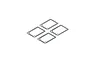 Four rectangular grey gearbox gaskets arranged in a grid pattern on a white background.