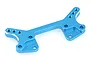 A blue anodized aluminium front shock tower for an HSP RC car, featuring multiple mounting holes and a machined design.