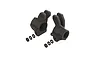 Two black ARRMA V2 wide rear hubs with associated washers, shown against a white background.