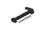 ARRMA 1/18 scale composite top deck chassis brace with a set of included mounting screws on a white background.